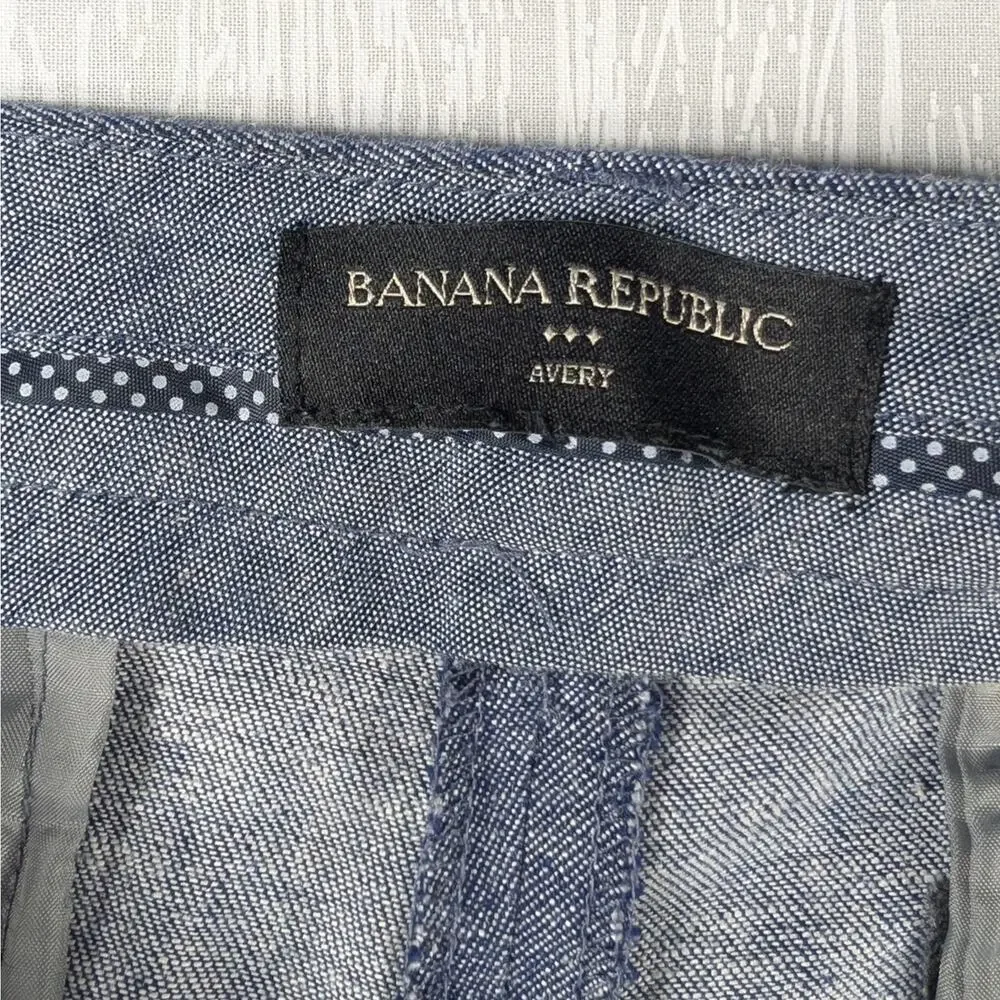 Banana Republic Avery Pants Womens 12P Grey Linen Spandex Trousers